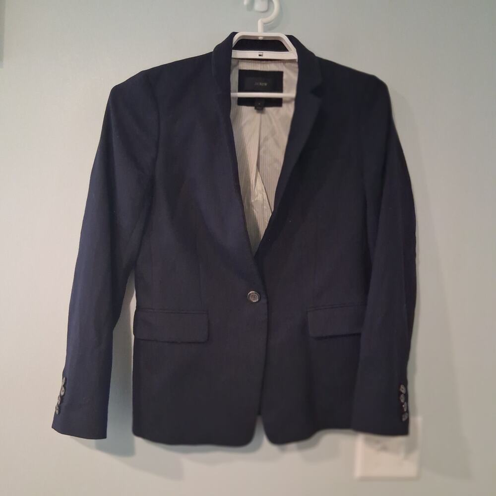 J Crew Regent Blazer womens 6 navy 98% wool jacket career